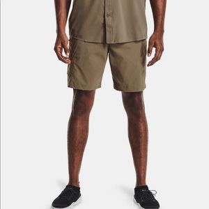 NWT Under Armour Men's UA Fish Hunter 8" Cargo Shorts Bayou 1361298 251 Size 30